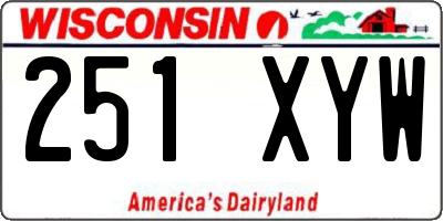 WI license plate 251XYW
