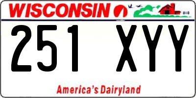 WI license plate 251XYY