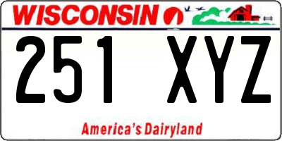 WI license plate 251XYZ