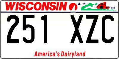 WI license plate 251XZC