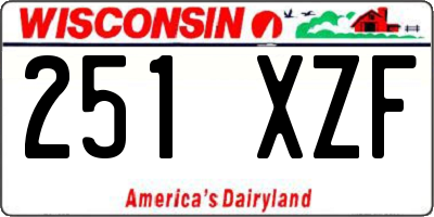 WI license plate 251XZF
