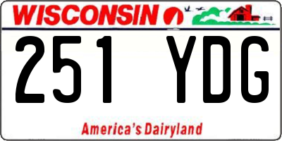 WI license plate 251YDG