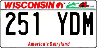 WI license plate 251YDM