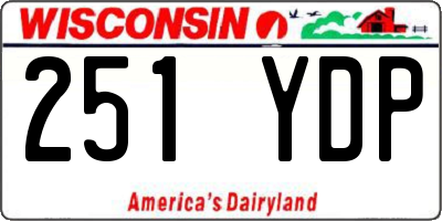 WI license plate 251YDP
