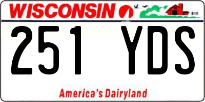 WI license plate 251YDS