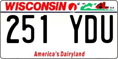 WI license plate 251YDU