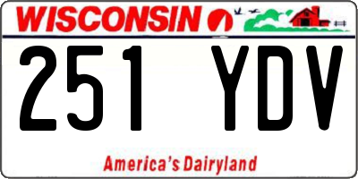 WI license plate 251YDV