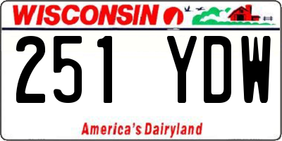WI license plate 251YDW