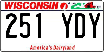 WI license plate 251YDY