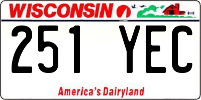 WI license plate 251YEC