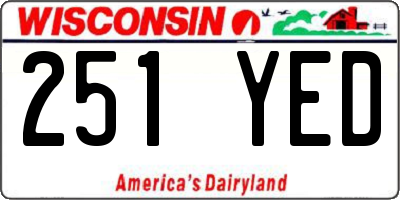 WI license plate 251YED