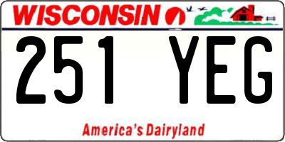 WI license plate 251YEG
