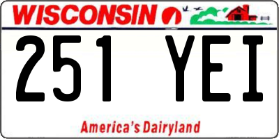 WI license plate 251YEI