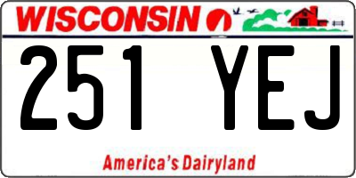 WI license plate 251YEJ