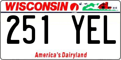 WI license plate 251YEL