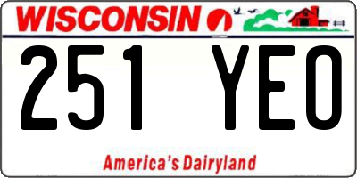 WI license plate 251YEO