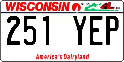 WI license plate 251YEP
