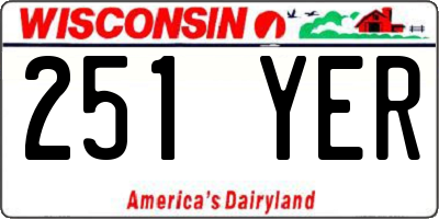 WI license plate 251YER
