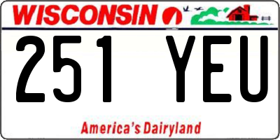 WI license plate 251YEU