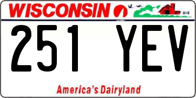 WI license plate 251YEV