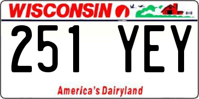 WI license plate 251YEY