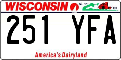 WI license plate 251YFA
