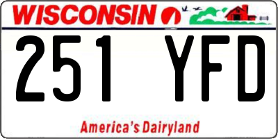WI license plate 251YFD