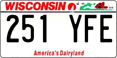 WI license plate 251YFE