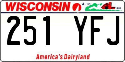 WI license plate 251YFJ