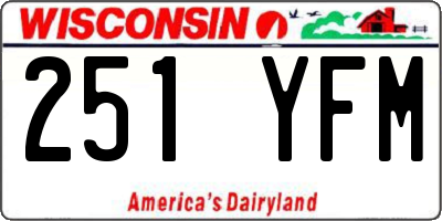 WI license plate 251YFM