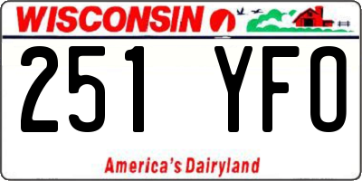 WI license plate 251YFO