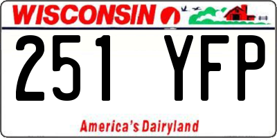 WI license plate 251YFP