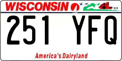 WI license plate 251YFQ