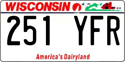 WI license plate 251YFR