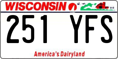 WI license plate 251YFS