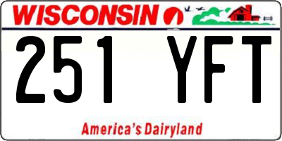 WI license plate 251YFT