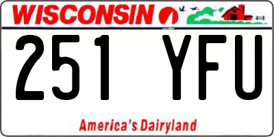 WI license plate 251YFU