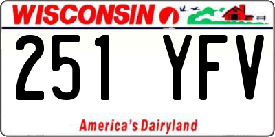 WI license plate 251YFV