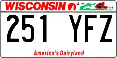 WI license plate 251YFZ