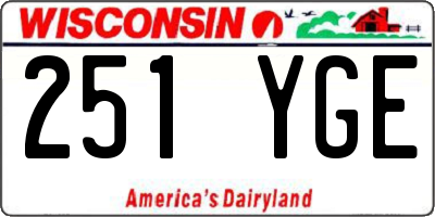 WI license plate 251YGE