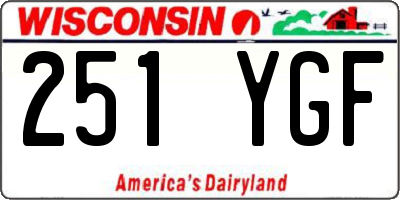 WI license plate 251YGF