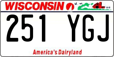 WI license plate 251YGJ