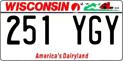 WI license plate 251YGY