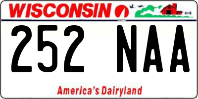 WI license plate 252NAA