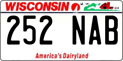 WI license plate 252NAB