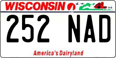 WI license plate 252NAD