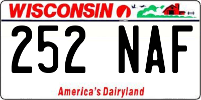 WI license plate 252NAF