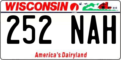 WI license plate 252NAH