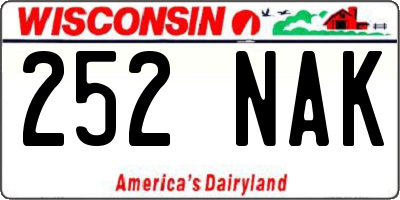 WI license plate 252NAK