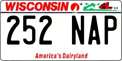 WI license plate 252NAP